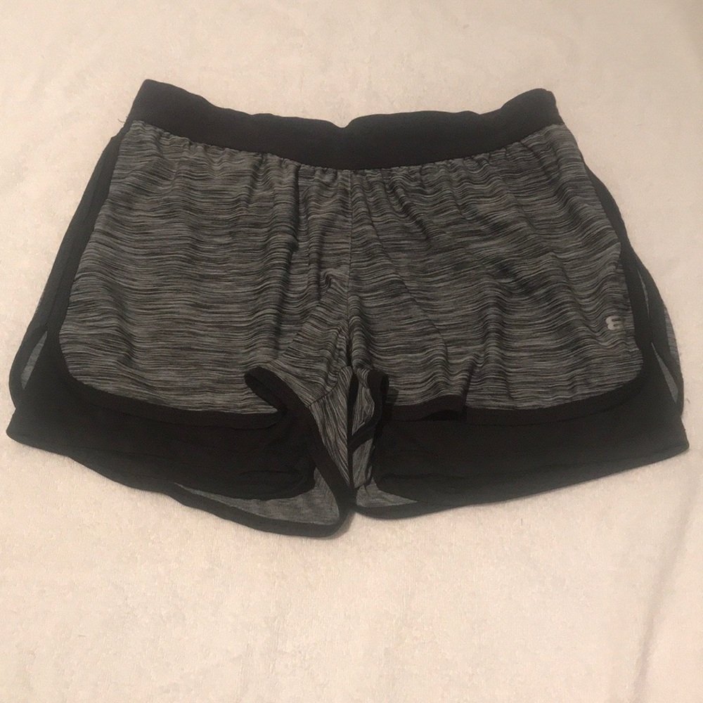 Layer 8 grey and black striped workout shorts